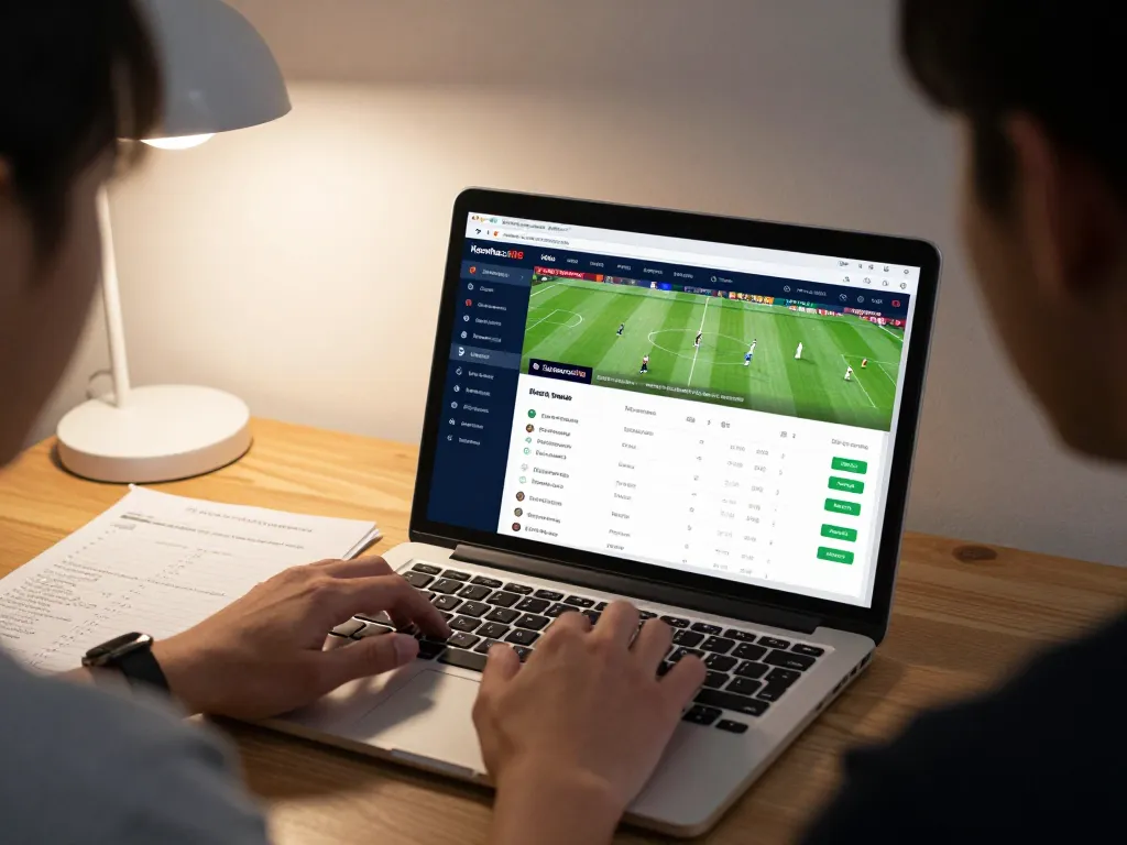 Person engaged in online betting at keonhacaii88, showcasing a sports betting interface for strategic gameplay.