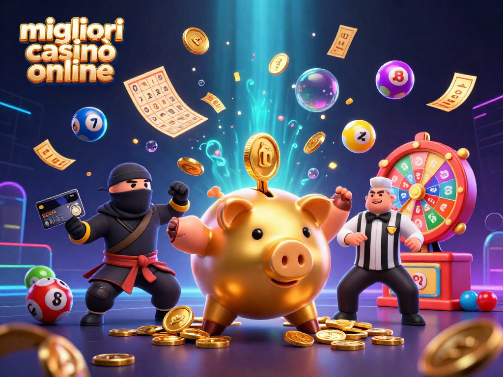 I migliori casinò online mostrano un coinvolgente illustrato di un enorme maialino d'oro e personaggi unici.