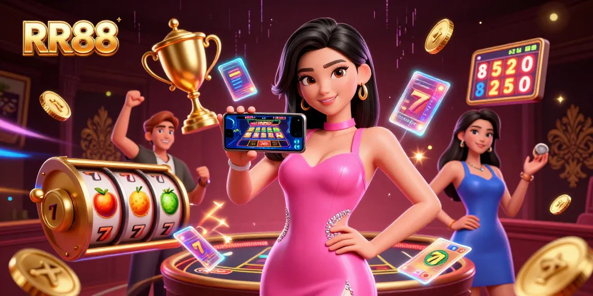 RR88 offers an exciting casino experience featuring stunning Asian woman engaging with live dealer games.