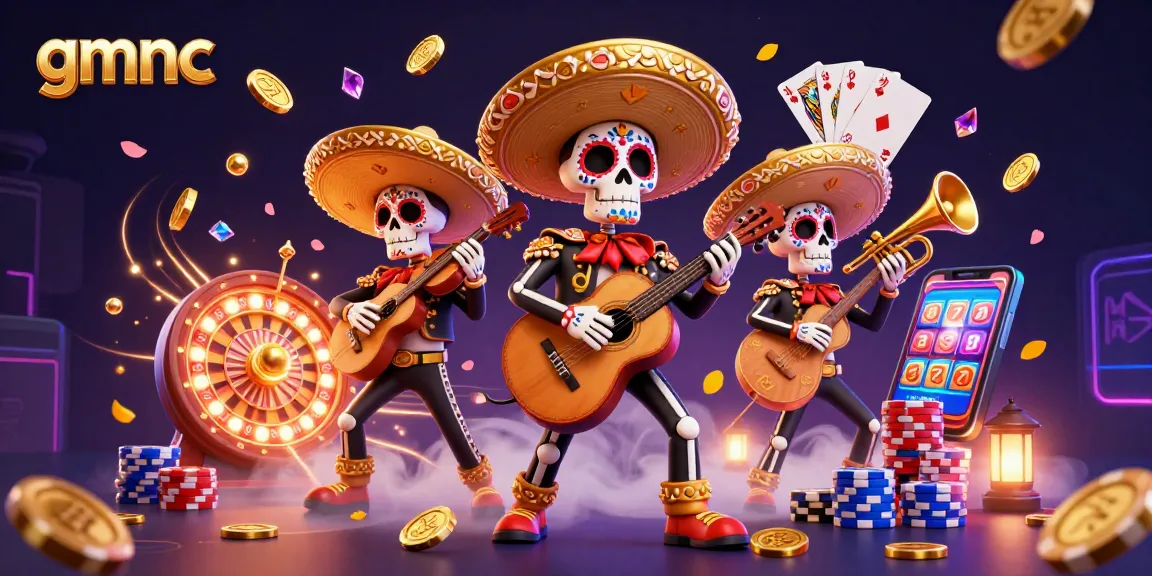 Spin the roulette wheel with gmnc as festive skeleton mariachi band celebrates wins