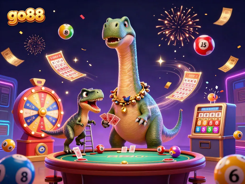 Experience thrilling gaming with go88, featuring vibrant elements and dynamic characters in a casino scene.