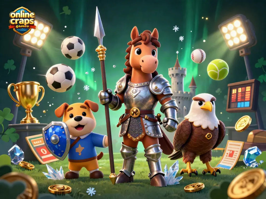 Engage in online craps games for real money with immersive 3D medieval characters and dynamic casino elements.