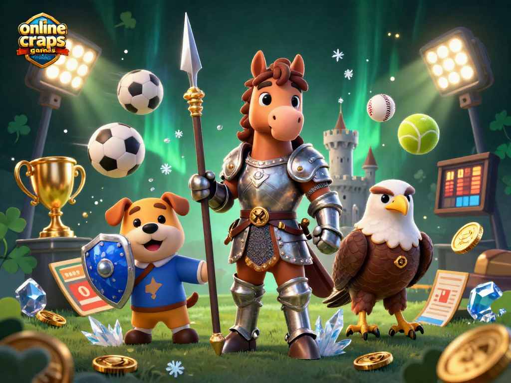 Engage in online craps games for real money with immersive 3D medieval characters and dynamic casino elements.