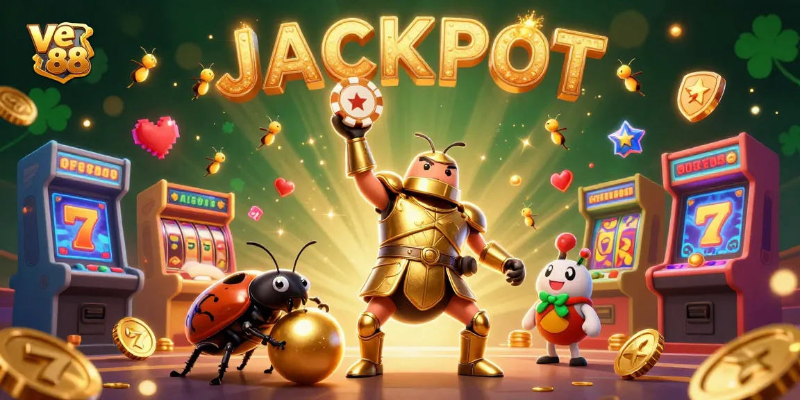 Win big with ve 88 in this vibrant 3D illustration featuring casino excitement and jackpot thrills.