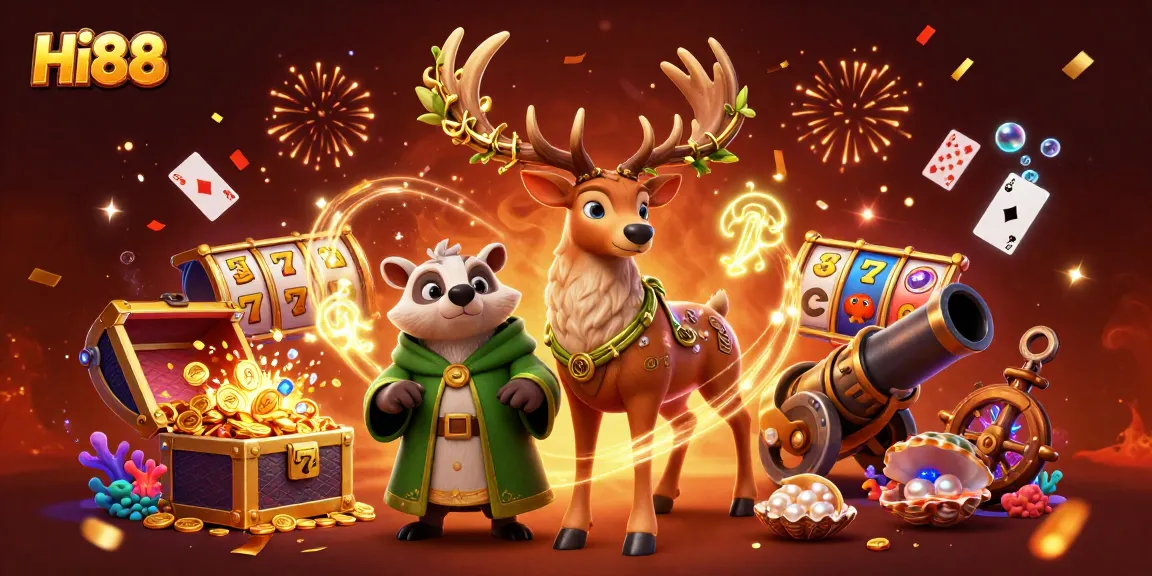 Experience thrilling slots and gameplay at Hi88 with vibrant visuals and engaging characters.