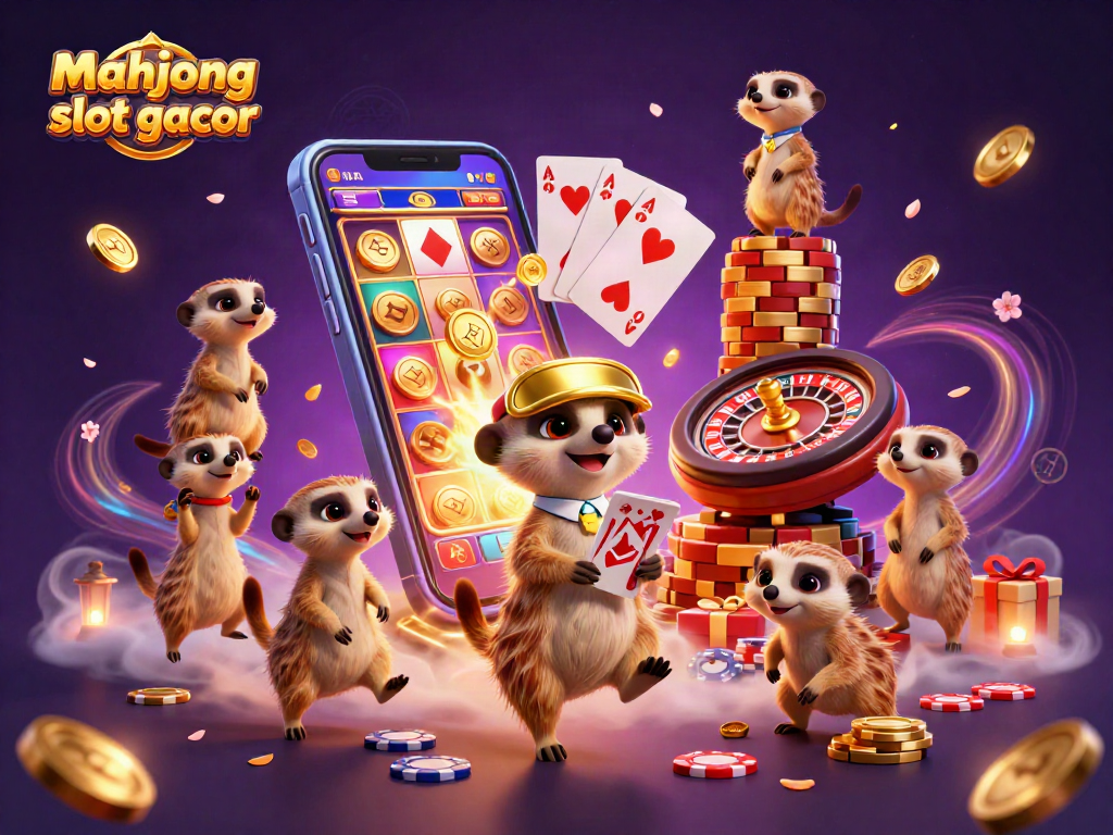 Spin and win with mahjong slot gacor in this lively casino meerkat scene!