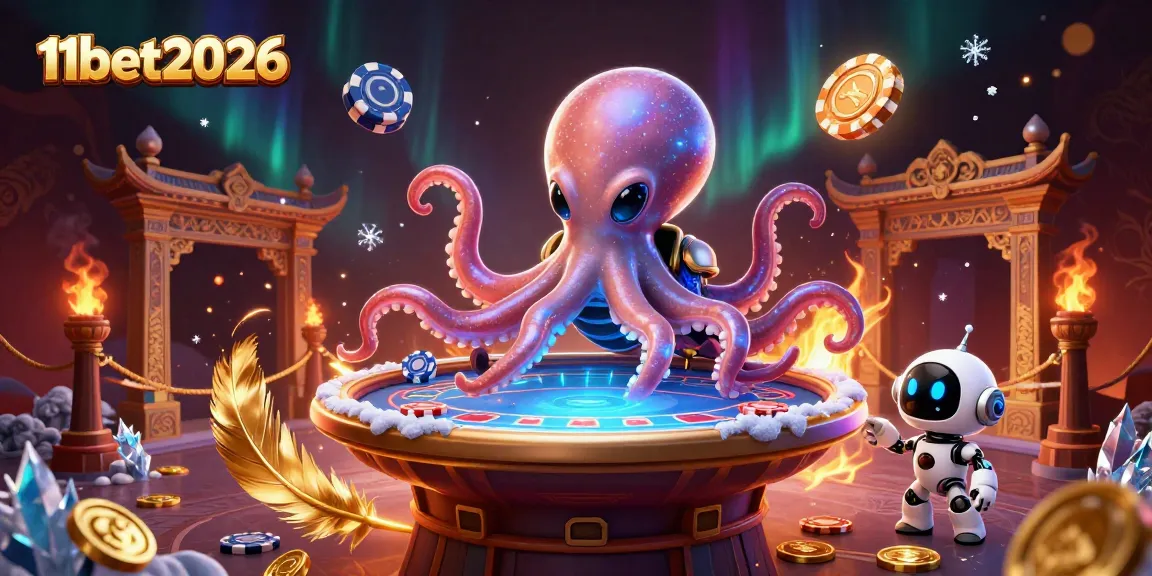 Engage with thrilling poker action at 11bet2026 with an alien octopus and energy-rich game elements.