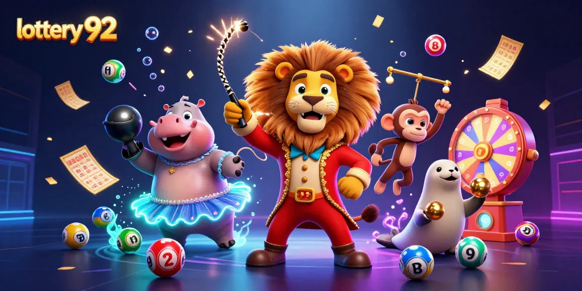Engage in thrilling lottery 92 action with colorful balls and dynamic casino elements.