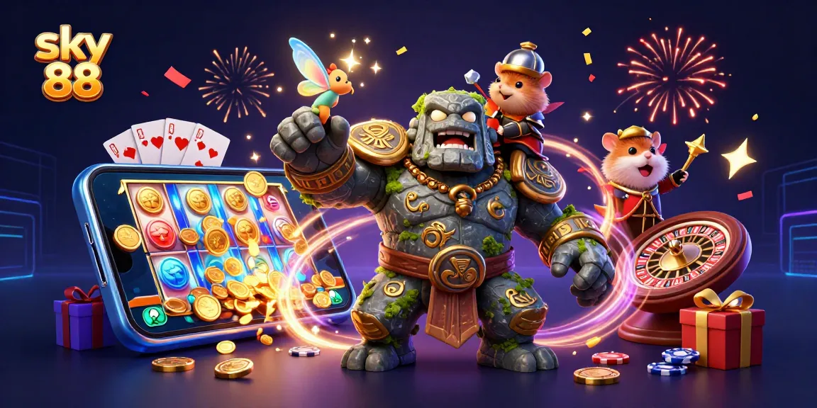 Engage in thrilling gameplay at Sky 88 with vivid slot games and celebrates magical wins.