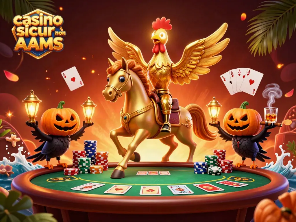 Giocando nei casino sicuri non AAMS con scene animate di poker e personaggi fantasiosi in un'atmosfera vivace