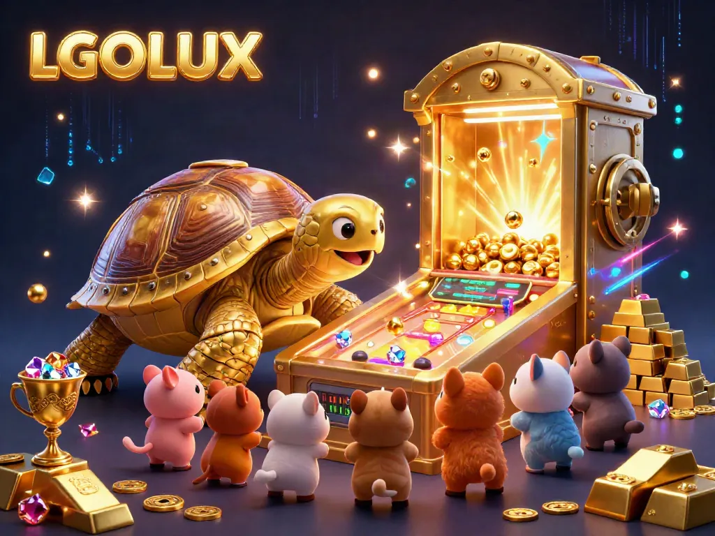 Experience the excitement of LGOLUX with a colossal golden tortoise and treasures waiting for players.