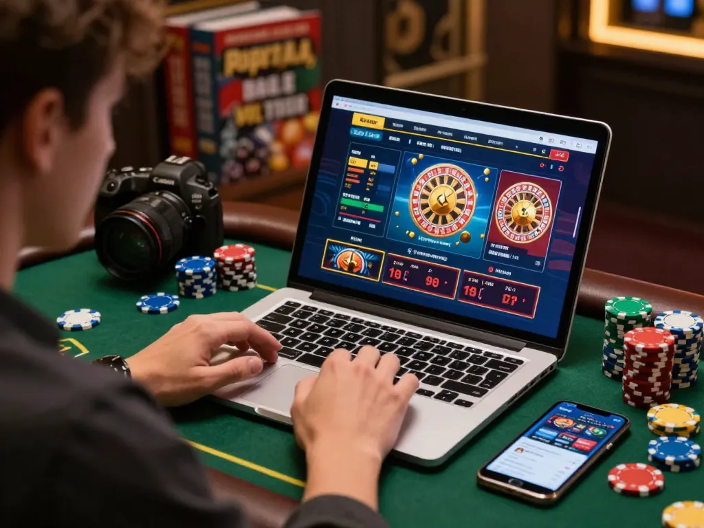 Engaging in strategic online gaming at calzadagallery with vibrant graphics and betting apps