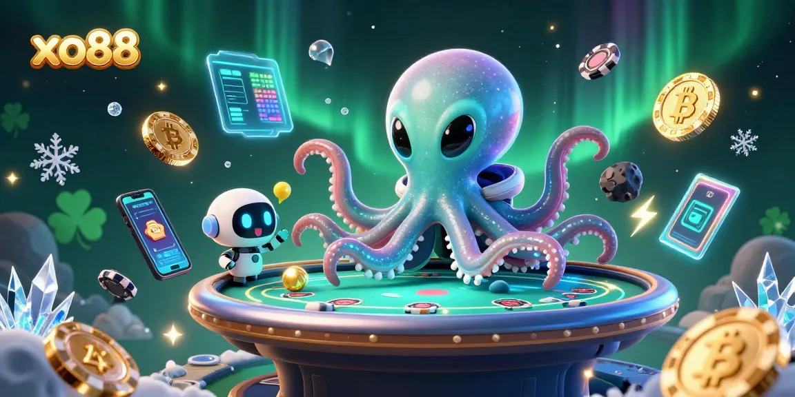 Experience the thrilling world of xo88 casino with a vibrant alien octopus and crypto gaming.