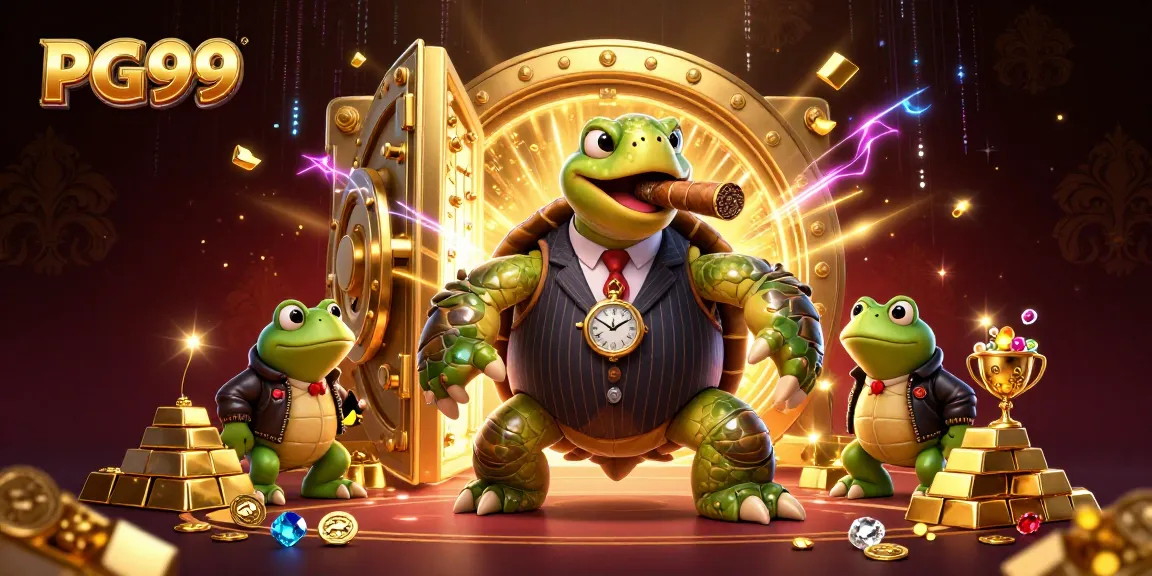 Experience the thrilling action of PG99, where massive turtle mobster adventures unfold amid gold and gems.