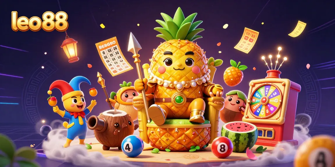 Experience the excitement of leo 88 in this vibrant 3D casino illustration bursting with colorful lottery elements.