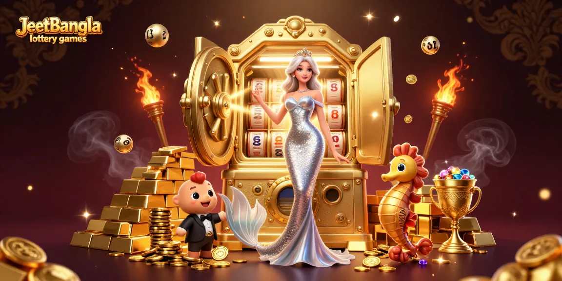 Win big with JeetBangla lottery games featuring vibrant 3D digital illustrations.
