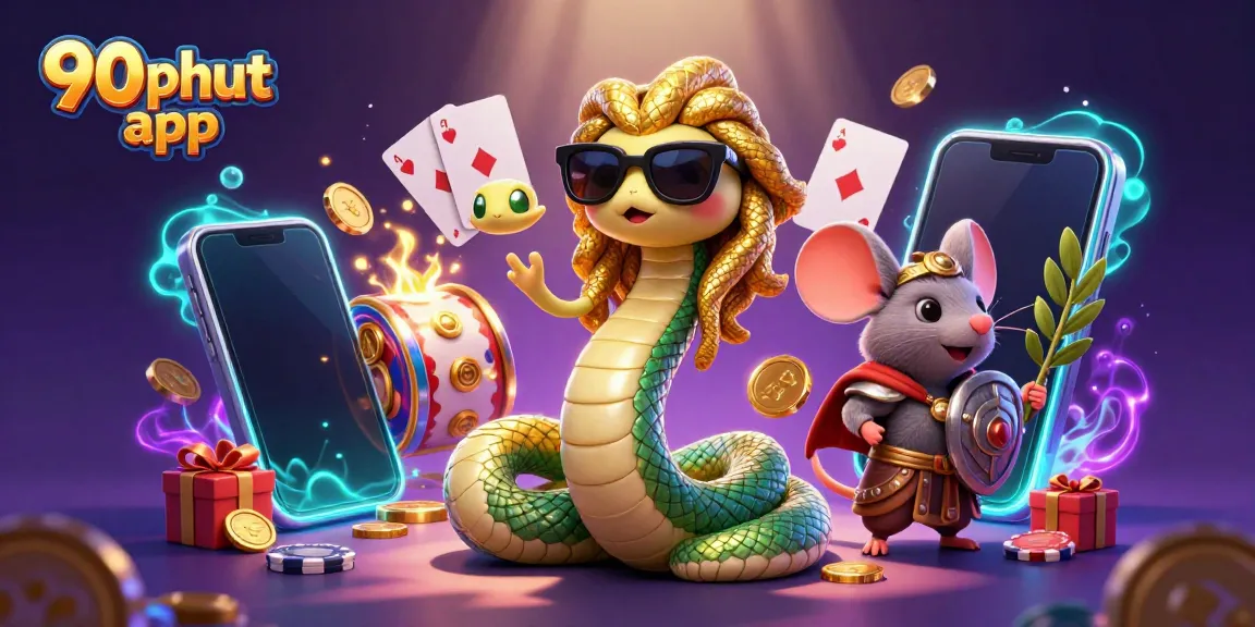 Experience thrilling gameplay with the 90phut app showcasing engaging slot games and dynamic characters.