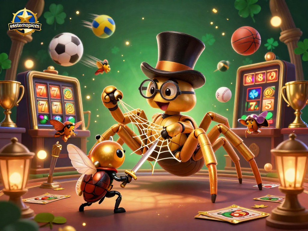 Experience thrilling gameplay with easternspices as the golden tarantula weaves luck in the casino.