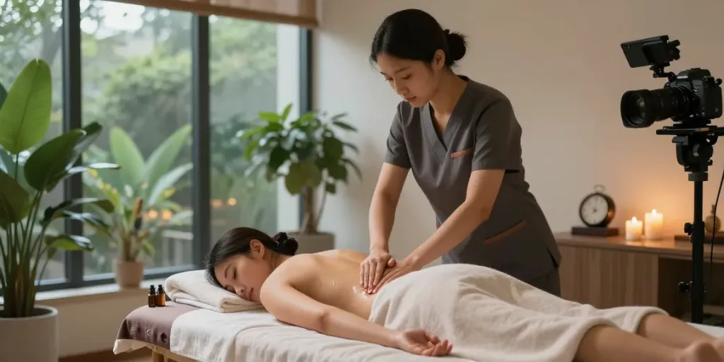 Relaxing 파주출장안마 experience in a tranquil wellness studio with a licensed therapist.