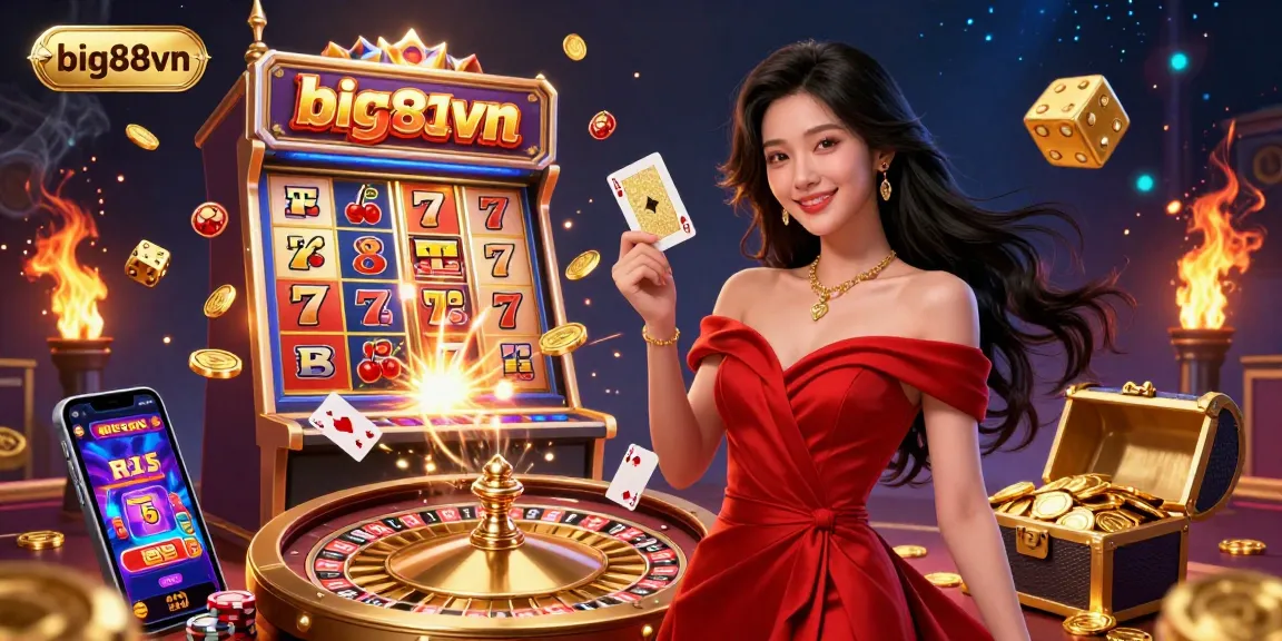 Experience the excitement of big88vn with a stunning illustration of a casino scene.