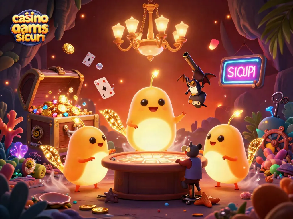 Gioca nei migliori casino non aams sicuri con scintillanti luci in una scena festosa di divertimento e vincite.