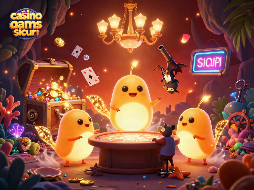 Gioca nei migliori casino non aams sicuri con scintillanti luci in una scena festosa di divertimento e vincite.