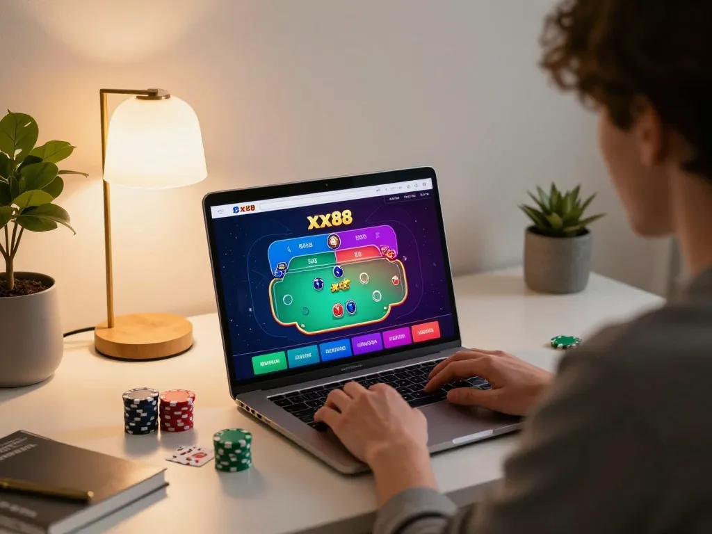 Engaging gameplay on xx88 platform with user focused on poker strategy