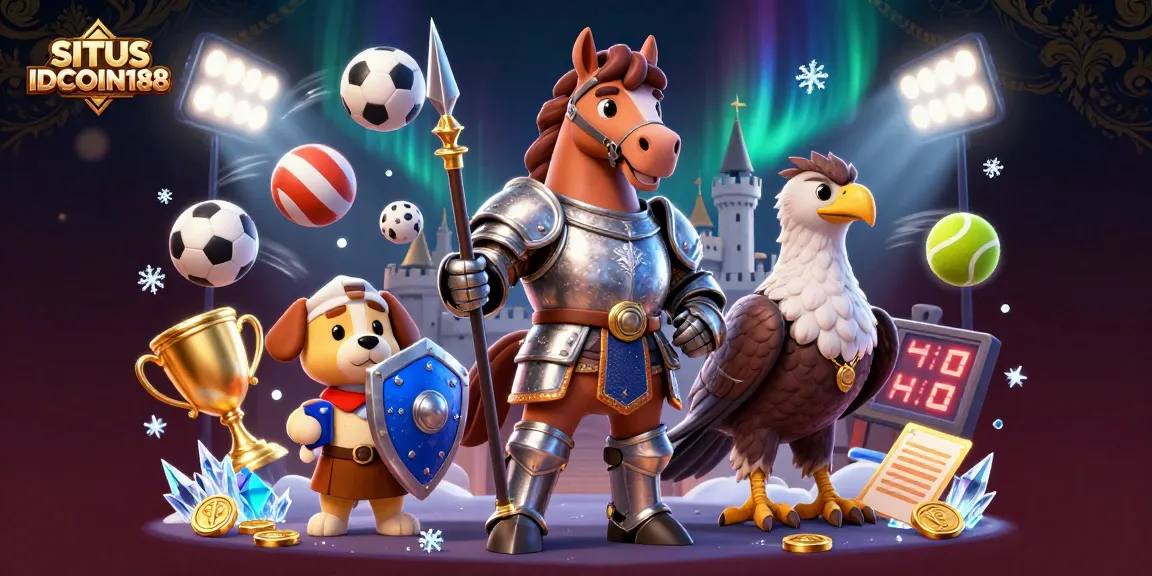 Engage with dynamic betting action at SITUS IDCOIN188, showcasing thrilling sports elements and a magical scene.