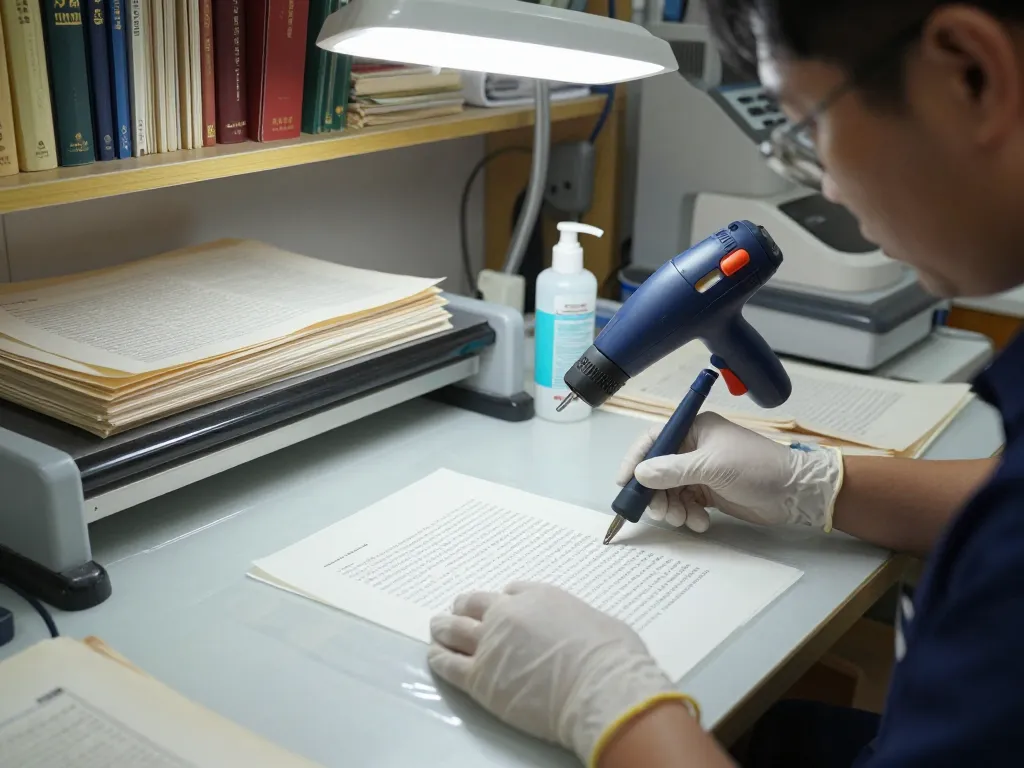 Expert technician providing Địa chỉ bóc ép plastic services, restoring documents without damage.