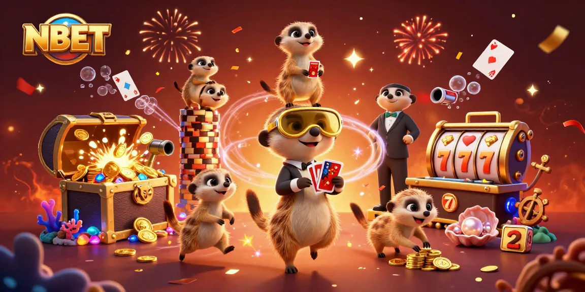 Experience immersive gameplay at NBET with meerkat dealers and vibrant casino action.