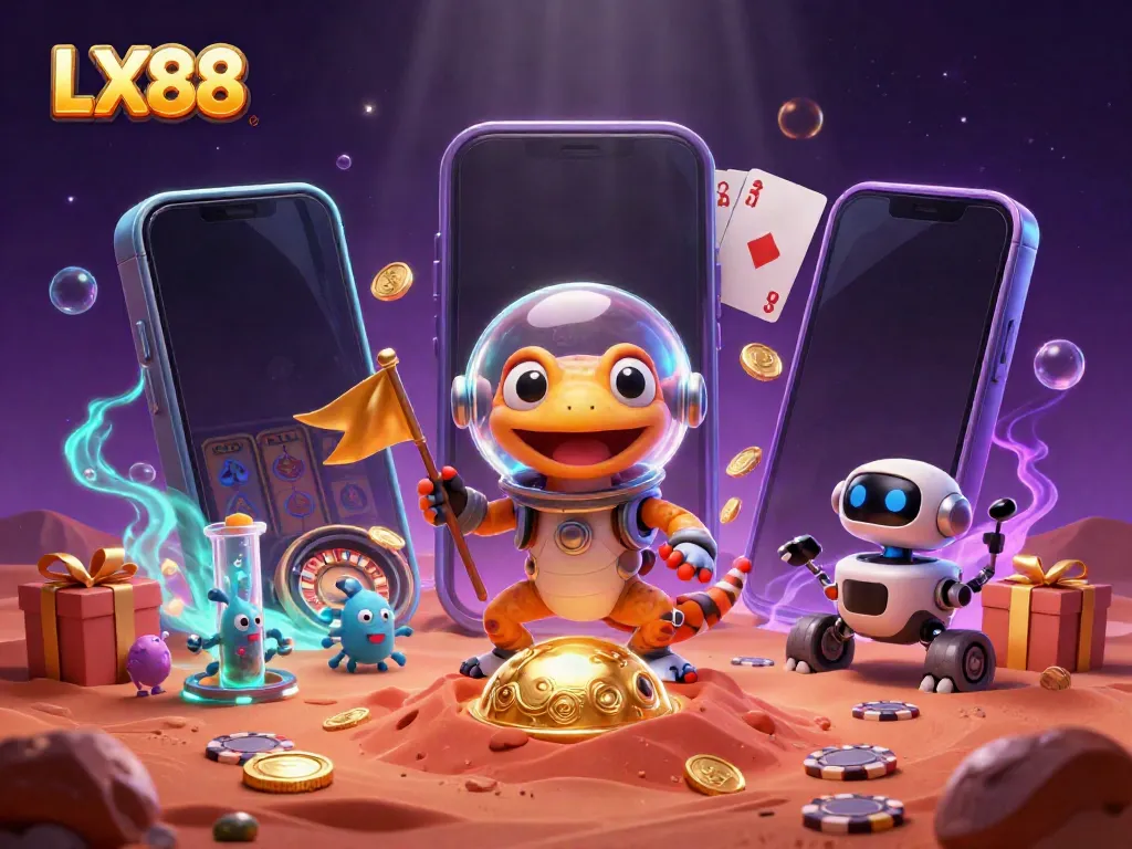 Engage with LX88 while embarking on a Martian adventure in a vibrant casino world.