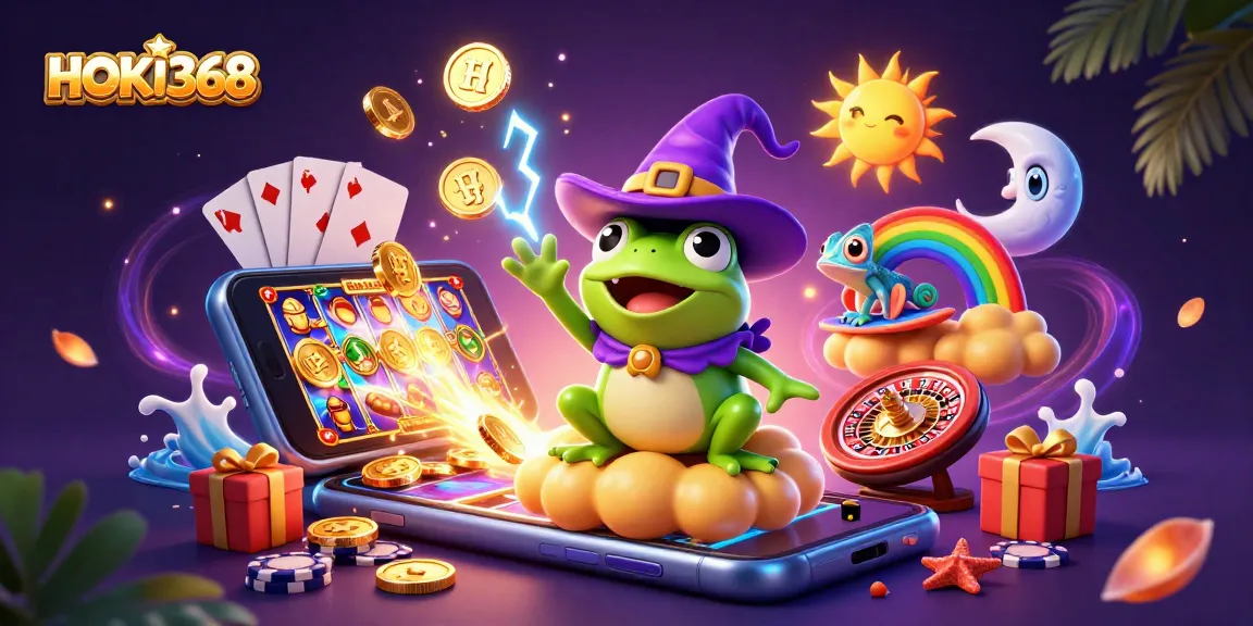 Experience gaming magic with HOKI368 as vibrant characters create a storm of winnings.