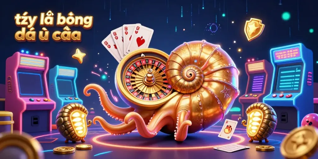 Watch engaging visuals of tỷ lệ bóng đá nhà cái showcased by a giant nautilus with glowing ammonite companions in this vibrant scene.