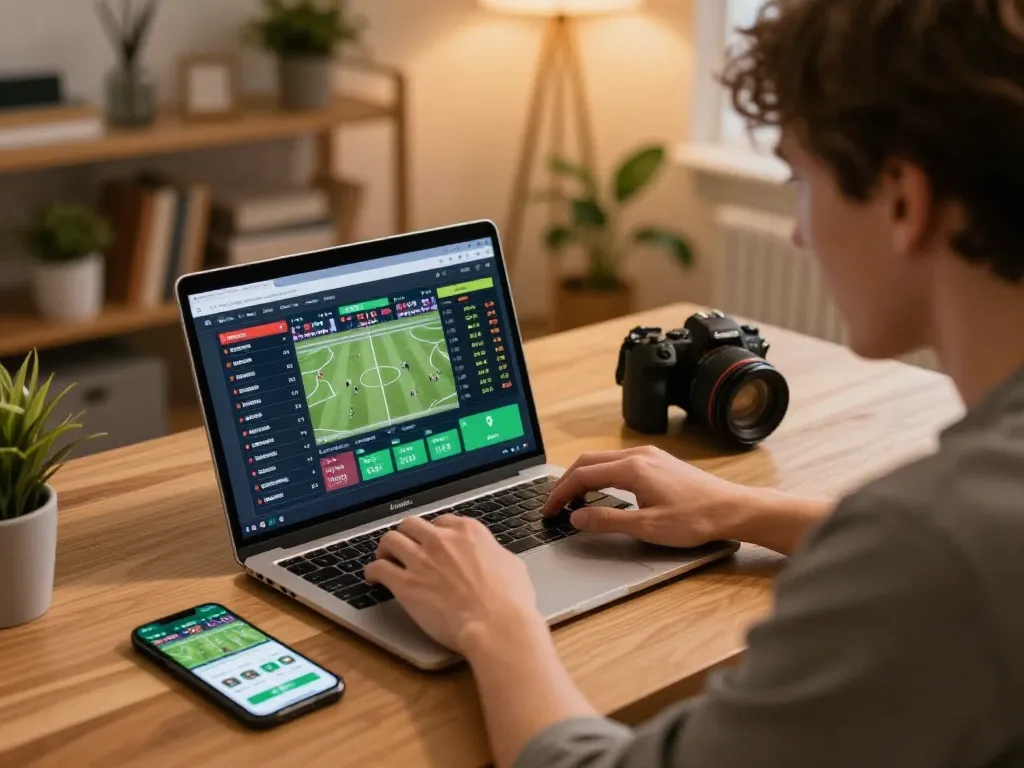 Engaging live sports betting activity on TG88 platform with a user excitedly placing bets online.