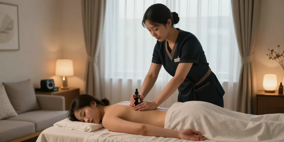 동탄출장마사지 in a tranquil home setting with a professional therapist.