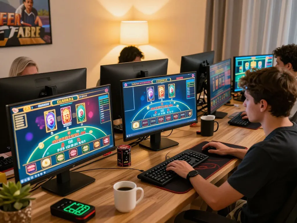 Engaging scene of players strategizing and betting on 789bet online casino games.