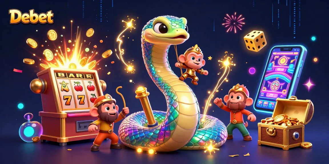 Experience thrilling gaming excitement with Debet's captivating casino illustration.