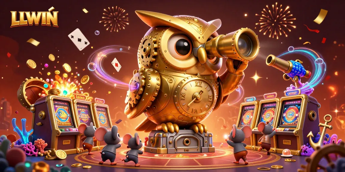 Experience thrilling gaming at LLWIN with our vibrant 3D casino scene, wild characters, and exciting action.