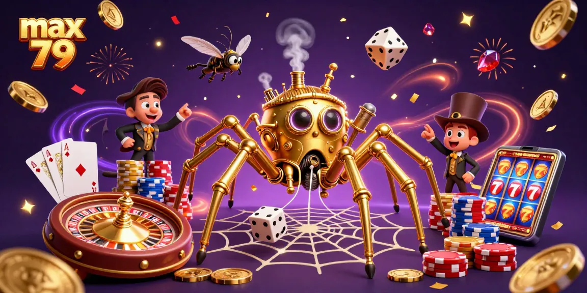 Engage with max 79 slots, featuring a lively casino scene full of golden coins and vibrant characters