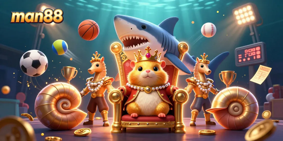 man88 captures the excitement of sports betting with dynamic elements and vibrant characters