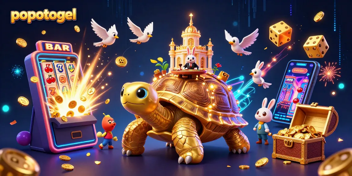Experience exhilarating gameplay at popotogel with a vibrant 3D illustration showcasing high-stakes thrills and dynamic casino elements.