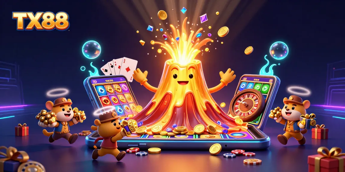 Experience winning excitement with TX88 at a vibrant casino scene filled with treasures.
