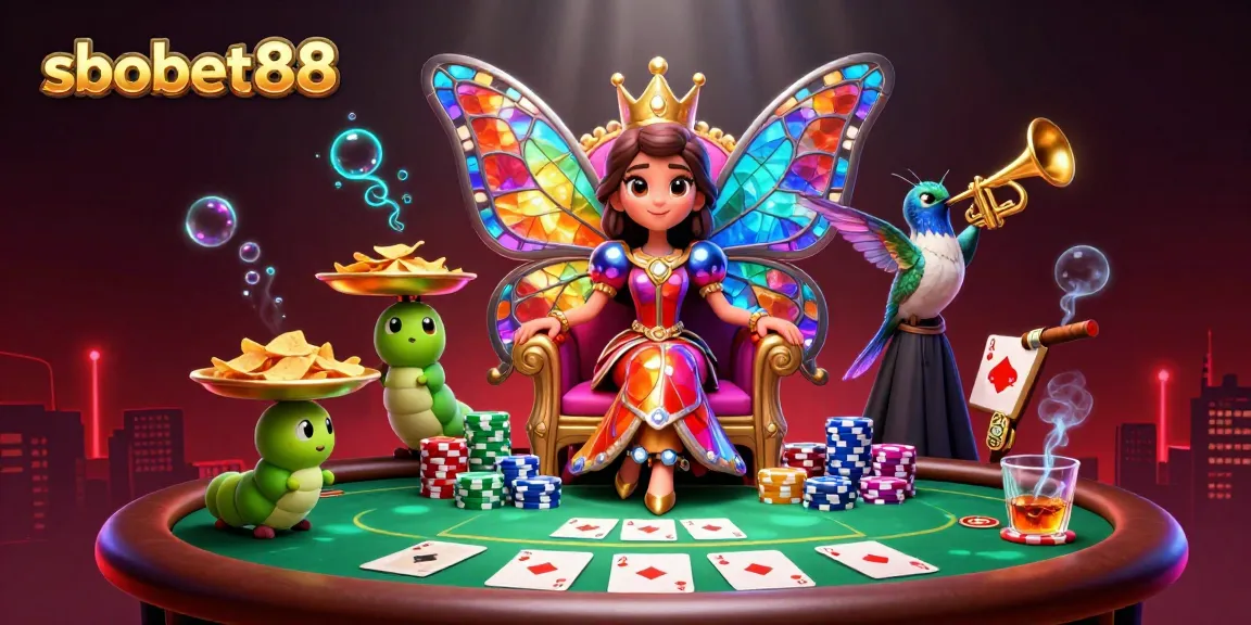 Mengalami keseruan taruhan sbobet88 dengan ilustrasi kasino 3D penuh warna dan elemen menarik.