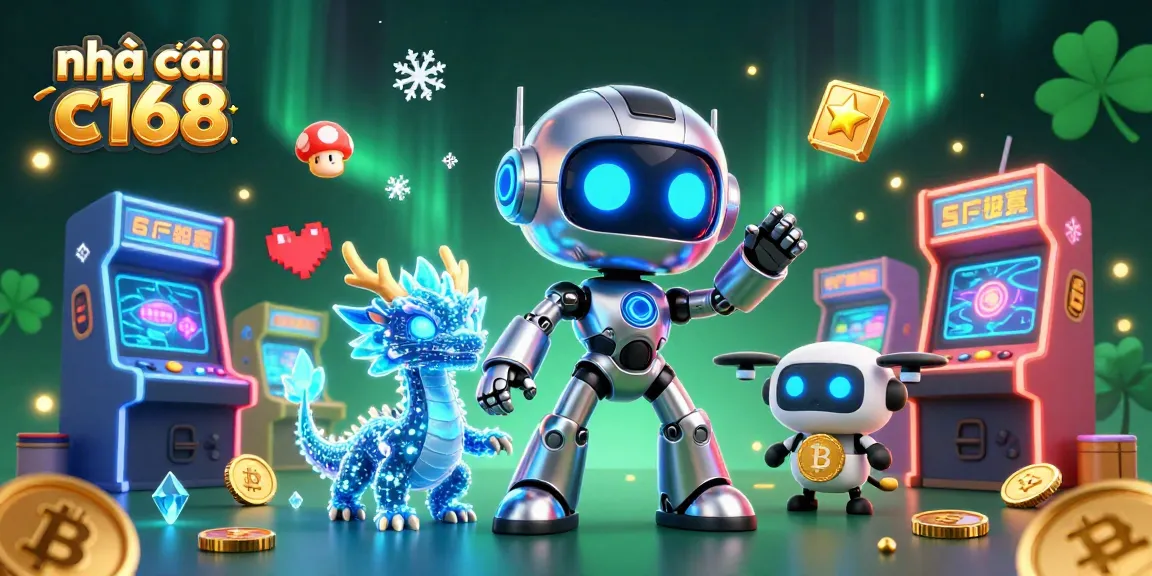 Engage with nhà cái c168 in an immersive 3D casino environment showcasing vibrant characters and gaming elements.
