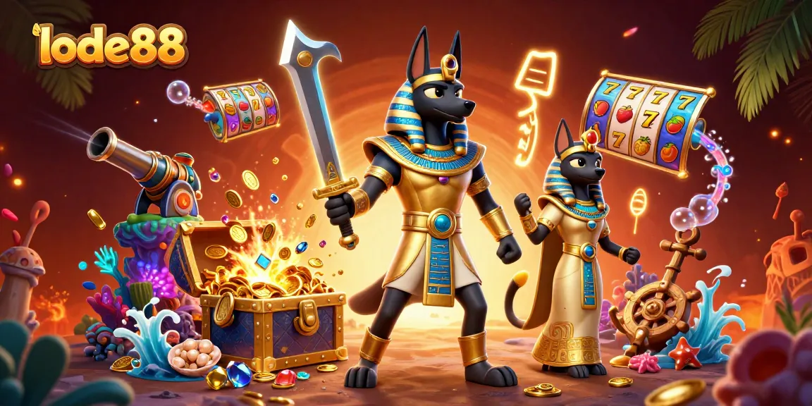 Spin the slots with lode88 as Anubis and Bastet bring fortune amidst underwater treasures.