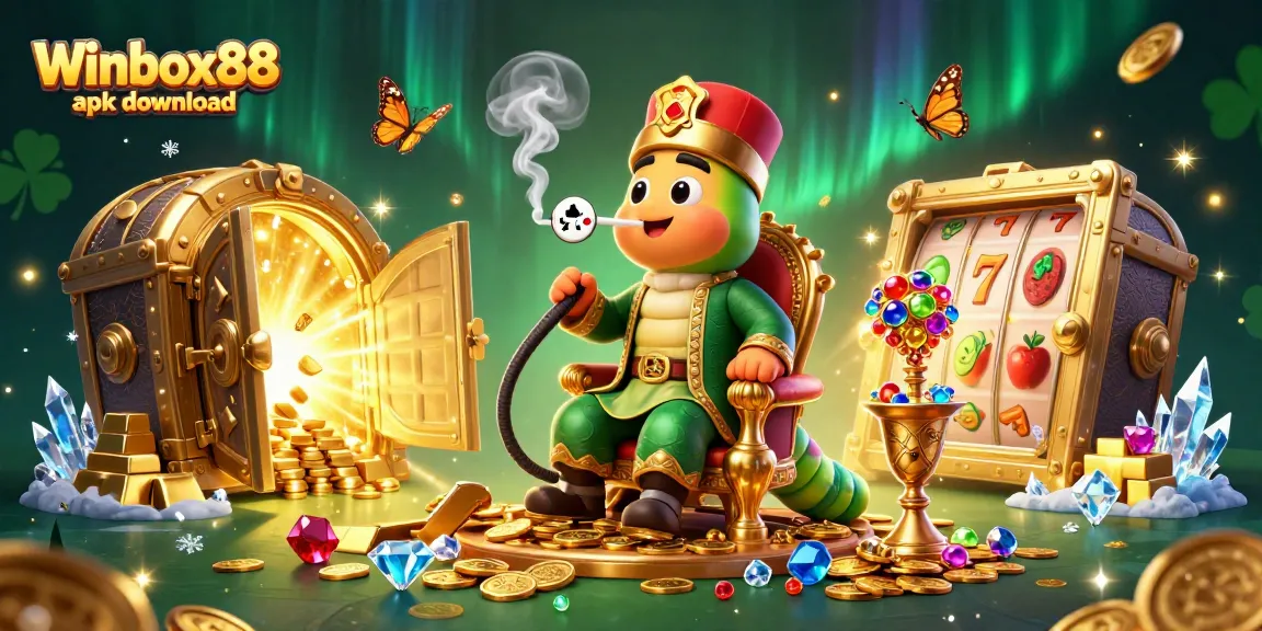Experience the thrill of gaming with Winbox88 apk download in a vibrant casino-themed illustration.