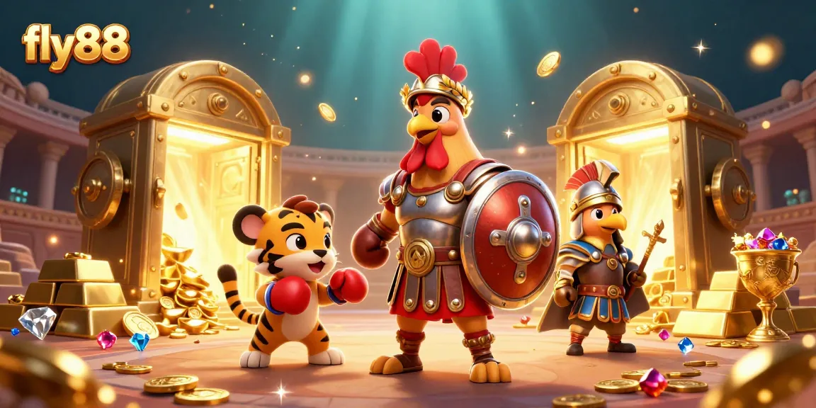 Engage with fly88 through thrilling gameplay with gladiator themes and rich treasures in a vibrant arena.