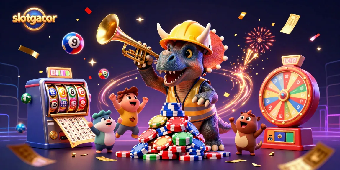Experience the excitement of slotgacor with a vibrant illustration of a lively casino scene celebrating big wins.