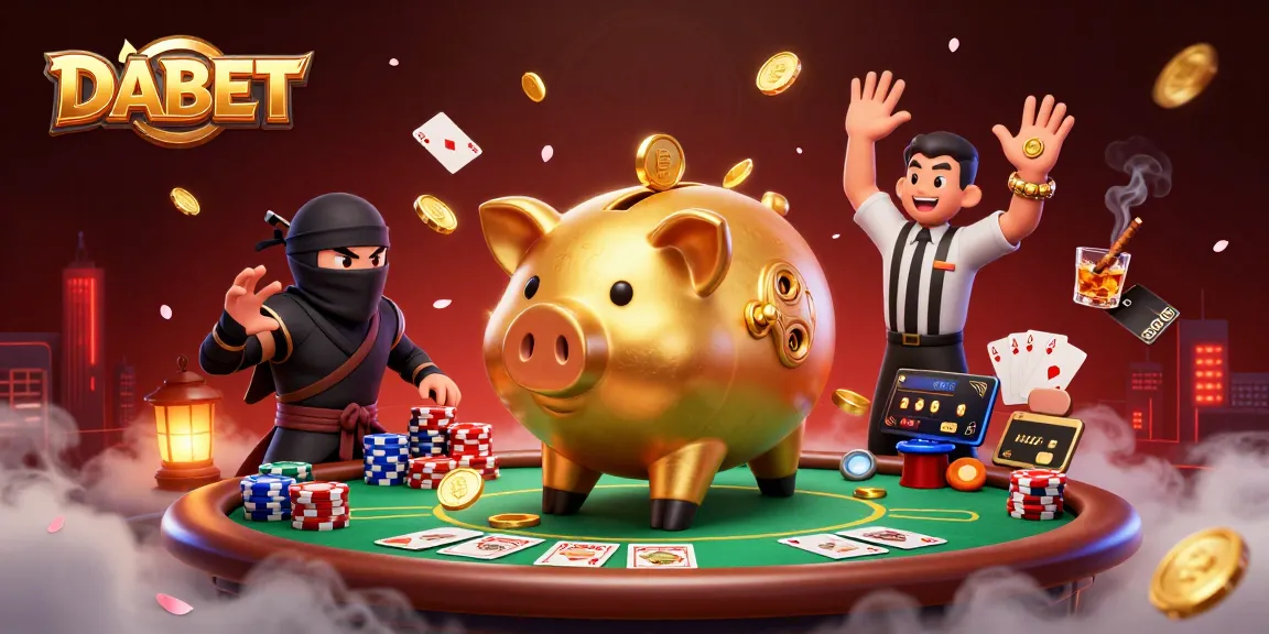 DABET captures the vibrant energy of casino action with dynamic characters engaging at the poker table
