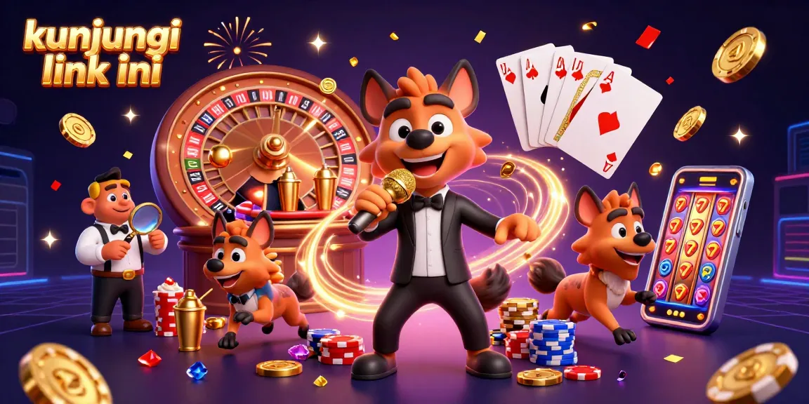 Join the excitement at kunjungi link ini with vibrant casino elements and engaging characters in a lively digital illustration.